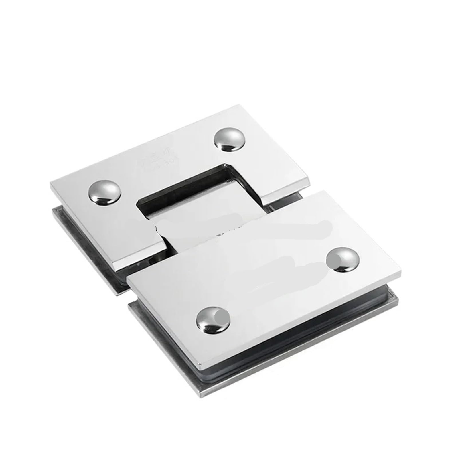 Padgcnor Silver Bathroom Glass Door Hinges 180 Degrees Showcase Clip Stainless Steel Heavy Duty Glass Bracket Clamp Shower Door Hinge Furniture Replacement Parts(Silver)