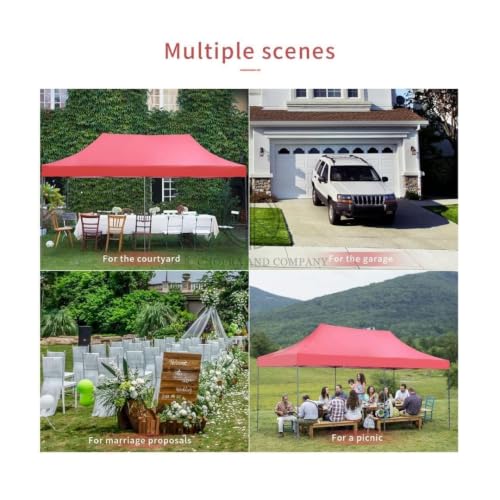 Image of 10x20ft / 3x6m Pop up Outdoor Canopy Tent | Portable Shade Instant Folding Gazebo Tent | Heavy Duty Gazebo Canopy Shelter 2 Mins Installation | 40Kgs (Classic Red)