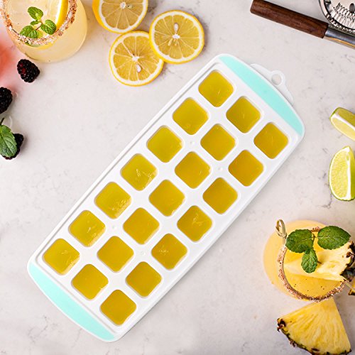 Gaiord Ice Cube Trays,Ice Tray Food Grade Flexible Silicone Ice Cube Tray Molds With Lids, Easy Release Ice Trays Make 63 Ice Cube, Stackable Dishwasher Safe, Non-Toxic #TOP6