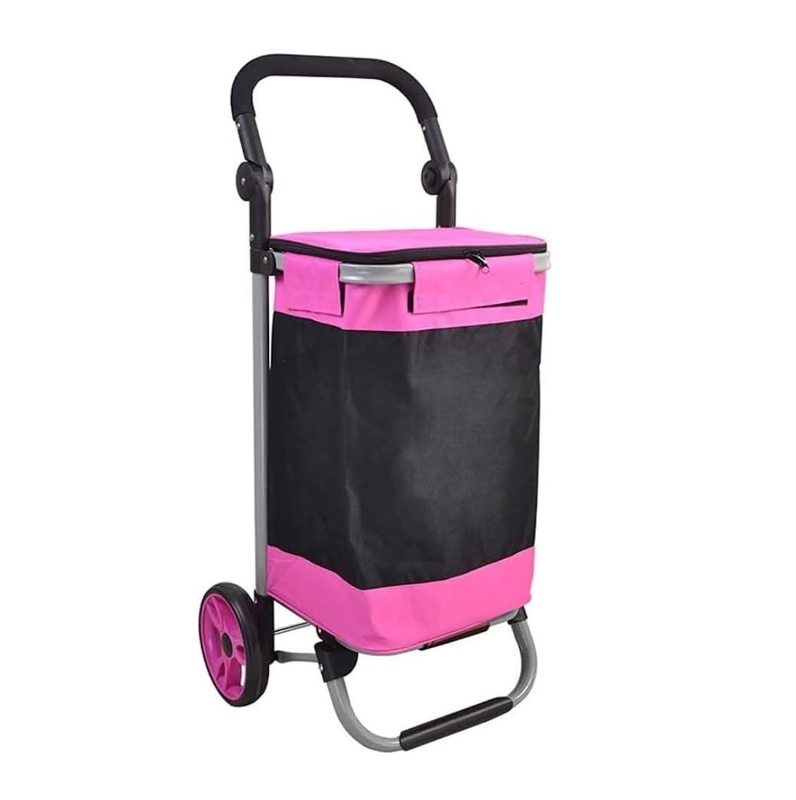 SBZIOJHDR foldable shopping trolley， Folding Shopping Trolley with 2 Wheels Home Portable Grocery Supermarket Elderly(A)