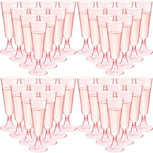 150 Pcs Champagne Flutes Plastic Champagne Glasses Clear Disposable Champagne Flutes Crystal Champagne Flutes Plastic Wine Glasses Plastic For Wedding Toasting Flutes Party Cocktail Cups (Pink) #TOP8
