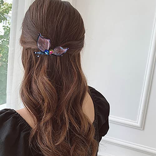 Jayongnee Clip Butterfly Hair Barrettes For Women, Hair Clips For Women,Butterfly Hair Barrettes For Thin Hair Fancy Hair Clips With Handmade Metal Copper Wire #TOP5