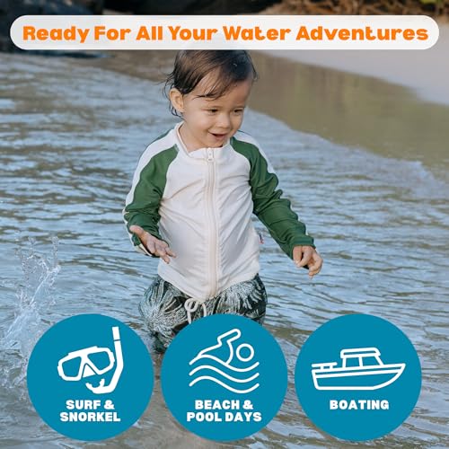Image of SwimZip Boys' Long Sleeve Rash Guard & Swim Shorts Set - UPF 50+ Sun Protection