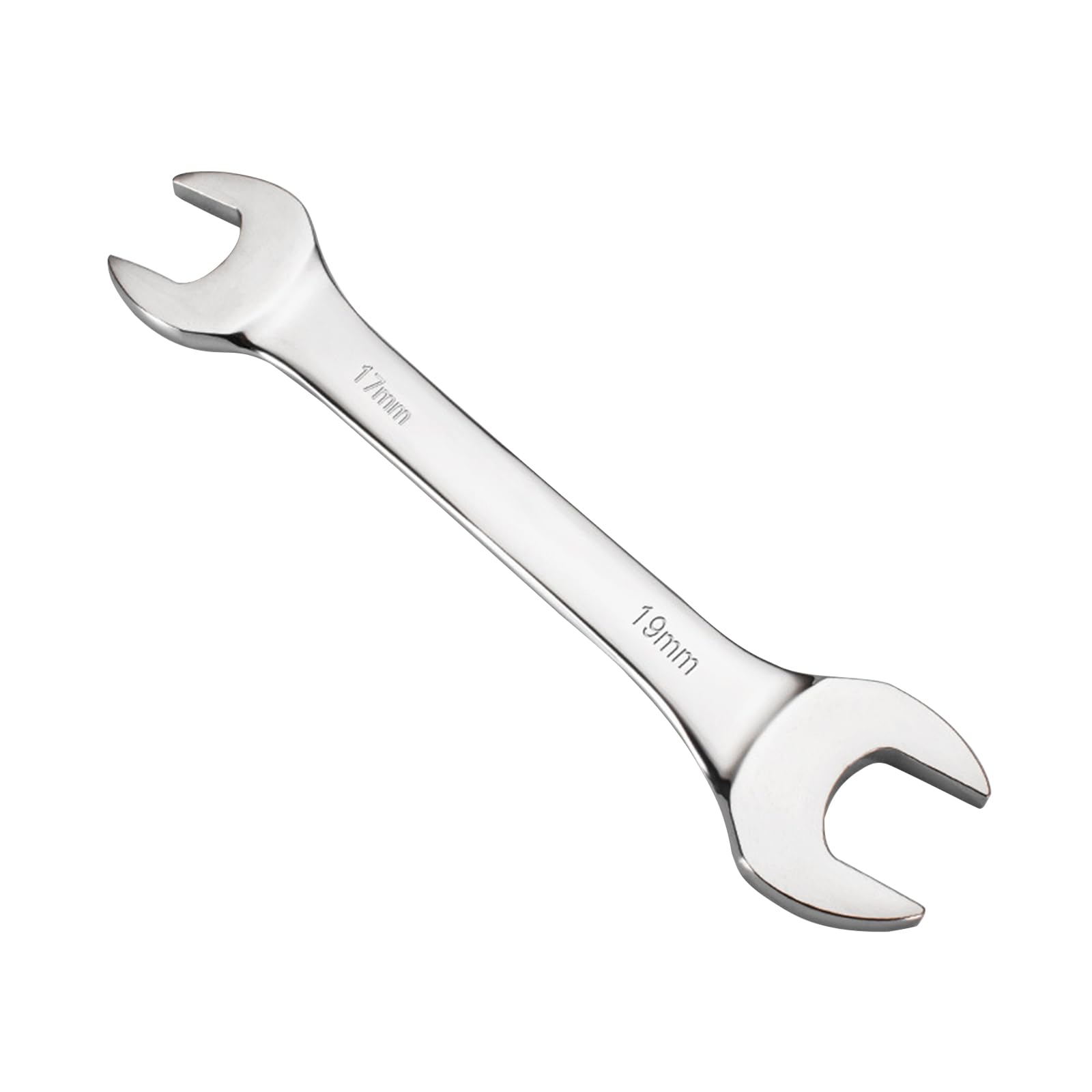 Mandouer Double Open End Wrench, 17mm x 19mm Metric Spanner, Chrome Vanadium Steel Spanner for Automotive Maintenance, Bike Repair and General DIY (1-Piece)