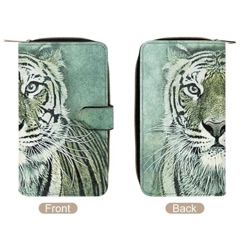 Tiger Pattern Long Wallet for Women Men Purses Coin Pouch Credit Card Holder Organizer3