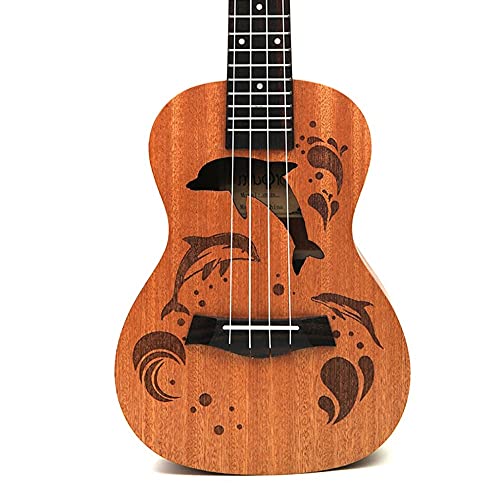QZH Professionnel Sapele Dauphin Motif Ukulélé Guitare Acajou Cou Délicat Tuning Peg 4 Cordes Bois Ukulélé Cadeau - Les Beatles, Paul McCartney, John Lennon, RIngo Starr, George Harrison QZH Professionnel Sapele Dauphin Motif Ukulélé Guitare Acajou Cou Délicat Tuning Peg 4 Cordes Bois Ukulélé Cadeau – Image 4