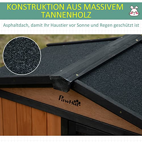 PawHut Kleintierstall Zwergkaninchenkäfig Kleintierkäfig mit Rampe Meerschweinchenkäfig draußen Winterfest… – Bild 7
