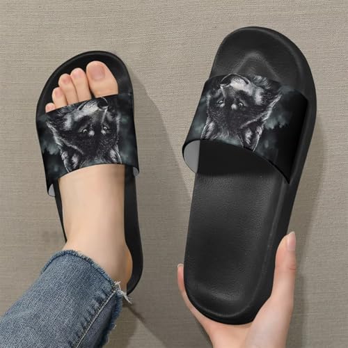 House Slippers Women Mens Comfortable Cloud Sandals Indoor Outdoor Eva Foam Foot Slip On Spa Shower Shoes Size 5-12.5 Black Sole3