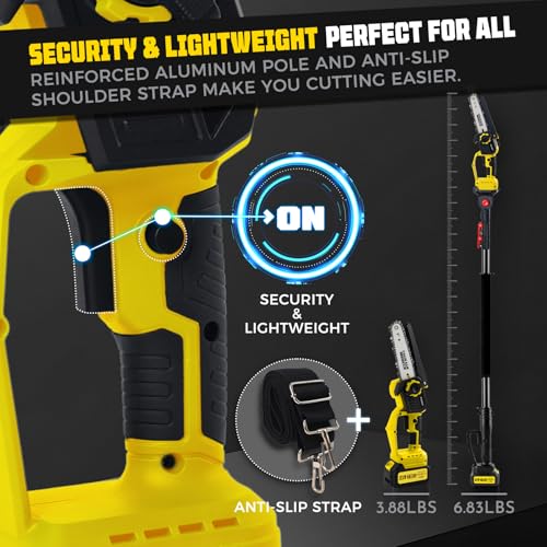 Image of 2-in-1 Electric Pole Saw for Tree Trimming,1200W Brushless 6 Inch