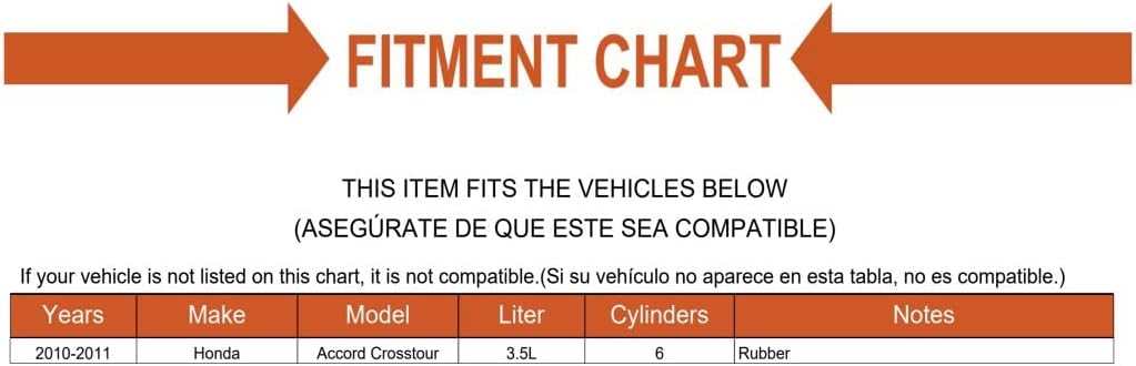 Replacement Engine Camshaft Seal Kit Mechanics Choice for 2010-2011 Honda Accord Crosstour V6; 3.5L