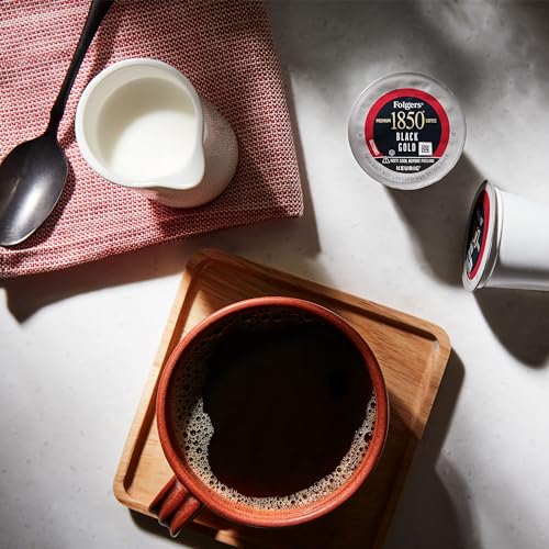 Image of Folgers 1850 Black Gold Dark Roast Coffee, 10 Keurig K-Cup Pods