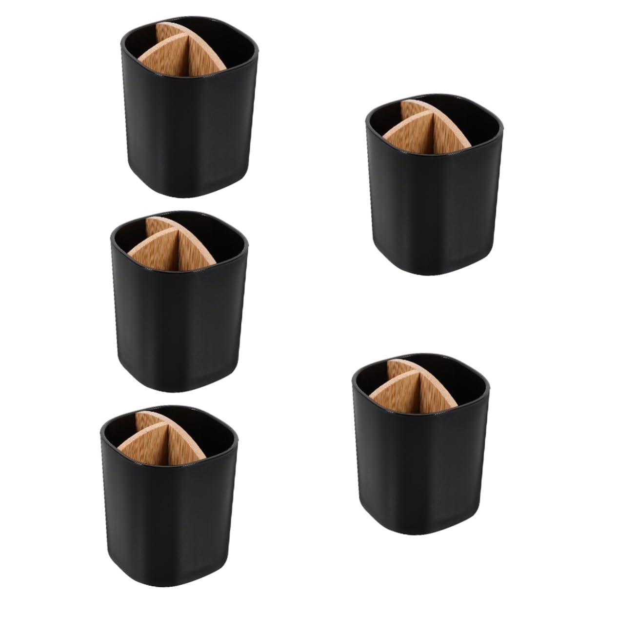 TOPBATHY 5 Piezas Soporte para cepillos de de bambú Soporte para cepillos de para baño portacepillos de esterilizado Soporte Pinceles Caja organizadora Maquillaje