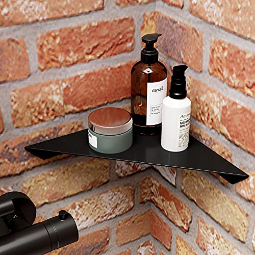 Schulte étagère douche autocollante, sans percer, 23 x 23 x 3.5 cm, triangulaire, noir mat,...