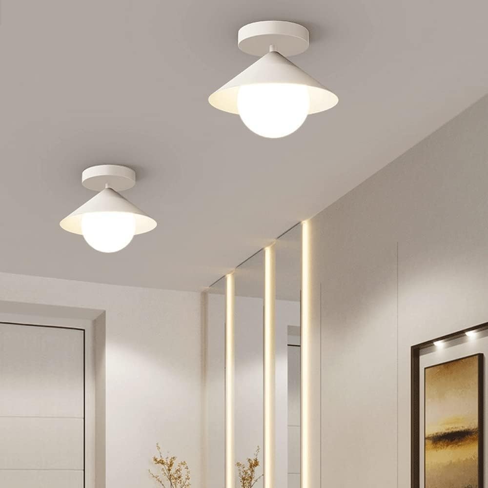Lustres, Plafonniers D'Intérieur À Led Globe Ceilingp Simple Semi Fmount Ceililight Fixture G9Psalls Pour Cuisine Couloir Chambre/Blanc/A/Blanc/Un