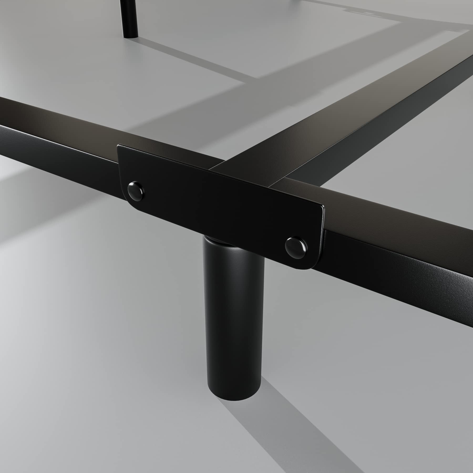 King Size Metal Bed Frame-7 Inch High Heavy Duty Bed Base with 9-Leg Support for Box Spring & Mattress , Elegant Black Finish