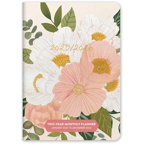 2025-2026 Orange Circle Studio 24-Month Monthly Pocket Planner, 6-1/2" x 4-5/8", Bella Flora, January To December Cover