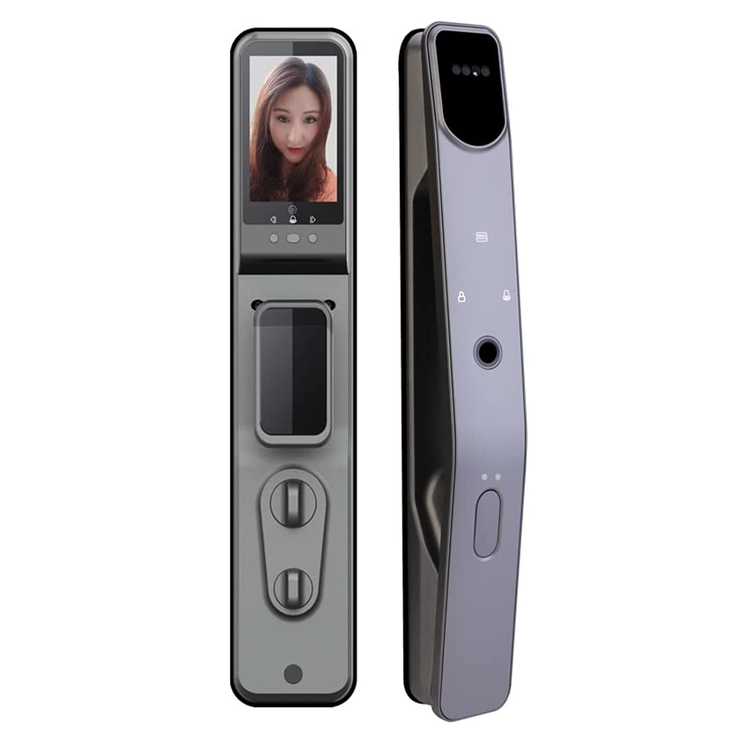 Winpossee 3D Face Smart Lock Fingerprint Door Lock Electronic Two-Way Intercom Tuya Smart Life APP, Digital Password Door Lock, IC Card Key Home Villa Door Lock