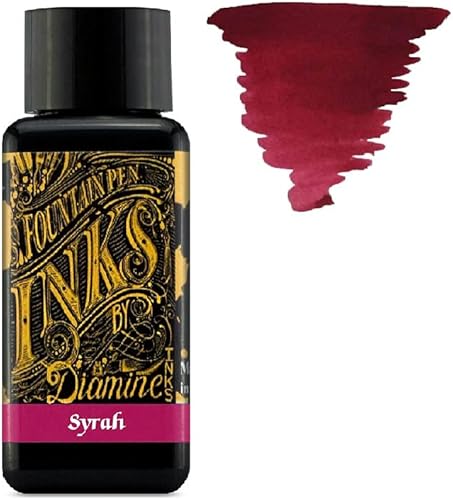 Miniatura 3 de Diamine - Tinta para pluma estilográfica de 1.0 fl oz - Rueda de color - 6 botellas - Roble otoñal, Syrah, Macassar, Earl Grey, Aurora Borealis,