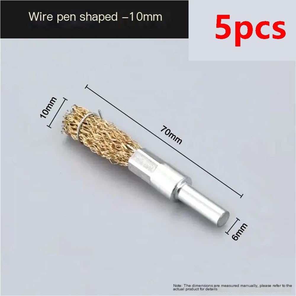 Szczotki druciane Głowica polerska Miska Płaski zestaw typu T Pen 10-100mm(10mm)