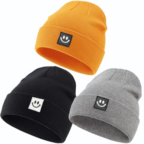 Image of KMOLY Beanie Hat for Men Women 3 Packs, Thick Knit Winter Hat Soft Cuffed Beanies Bulk Skull Cap Unisex Slouchy Ski Watch Cap