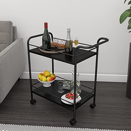 Image of DECOWORLD|| Premium Metal Kitchen Serving Trolley with Wheels|| Barcart Trolley, Serving Trolley, Utility Cart with Wheels for Kitchen, Dining Room, bar or Living Room