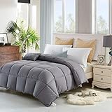 Lavish Comforts Luxury Down Alternative Fluffy Comforter Queen Size, Machine Washable, Grey 86x86