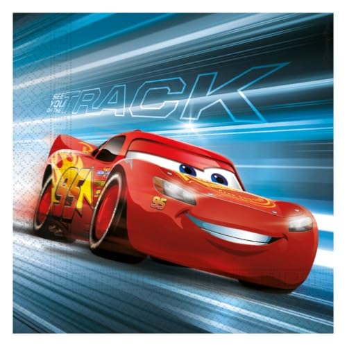 Procos Disney Cars Lot de 20 serviettes en papier double épaisseur 33 x 33 cm