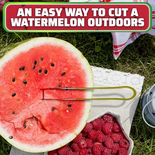 Stainless Steel Watermelon Slicer Tool – 9.05" x 1.5" Watermelon Cutter Tool Cuts 1 In Cubes & Slices – Ergonomic Handle, Mess-Free Fruit Cutting for Cantaloupe, Honeydew, Papaya & Other Summer Snacks