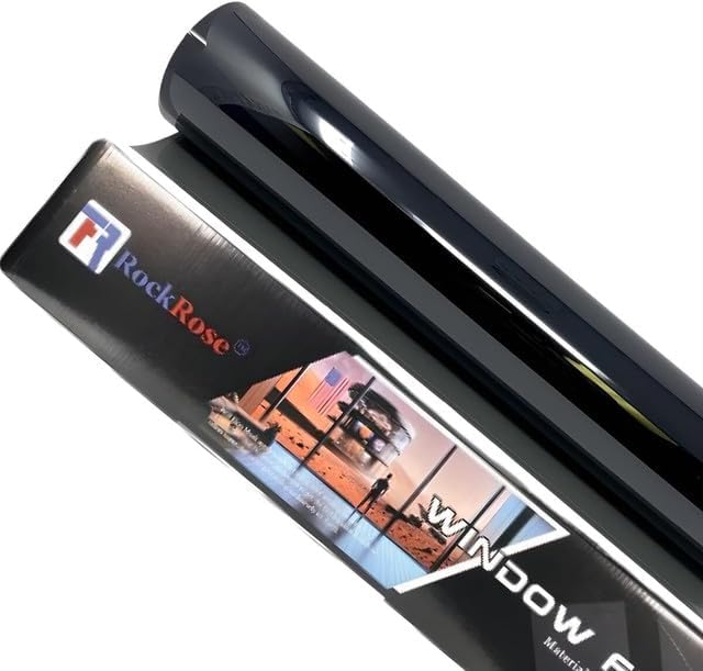 RockRose 5% Premium Carbon Car Window Tint Film 20 in x 10FT 2PLY Charcoal Privacy Film UV, Heat Blocking Tint for Car or Home Adhesive Film Easy Shrink, Plotter Friendly Pro Grade