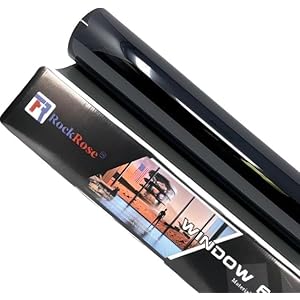 RockRose 5% Premium Carbon Car Window Tint Film 20 in x 10FT 2PLY Charcoal Privacy Film UV, Heat Blocking Tint for Car or Home Adhesive Film Easy Shrink, Plotter Friendly Pro Grade