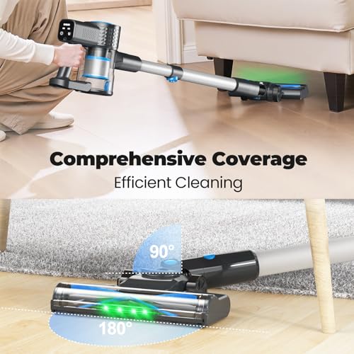 Image of Cordless Vacuum Cleaner, Powerful Lightweight Stick Vacuum with Self-Standing, Anti-Tangle, 8-in-1 Rechargeable Vacuum Cleaners for Home, Hardwood Floors, Carpet, Pet Hair