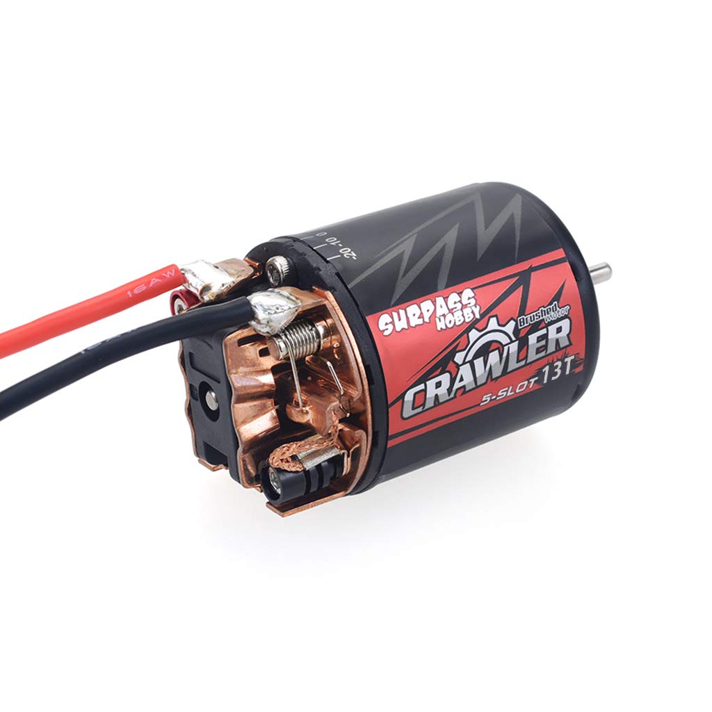 DollaTek 540 13T Motore spazzolato Motore per auto RC a 5 slot con ESC spazzolato 60A Impermeabile 6V / 2A SBEC e scheda di programmazione Combo Set per 1/10 RC Crawler
