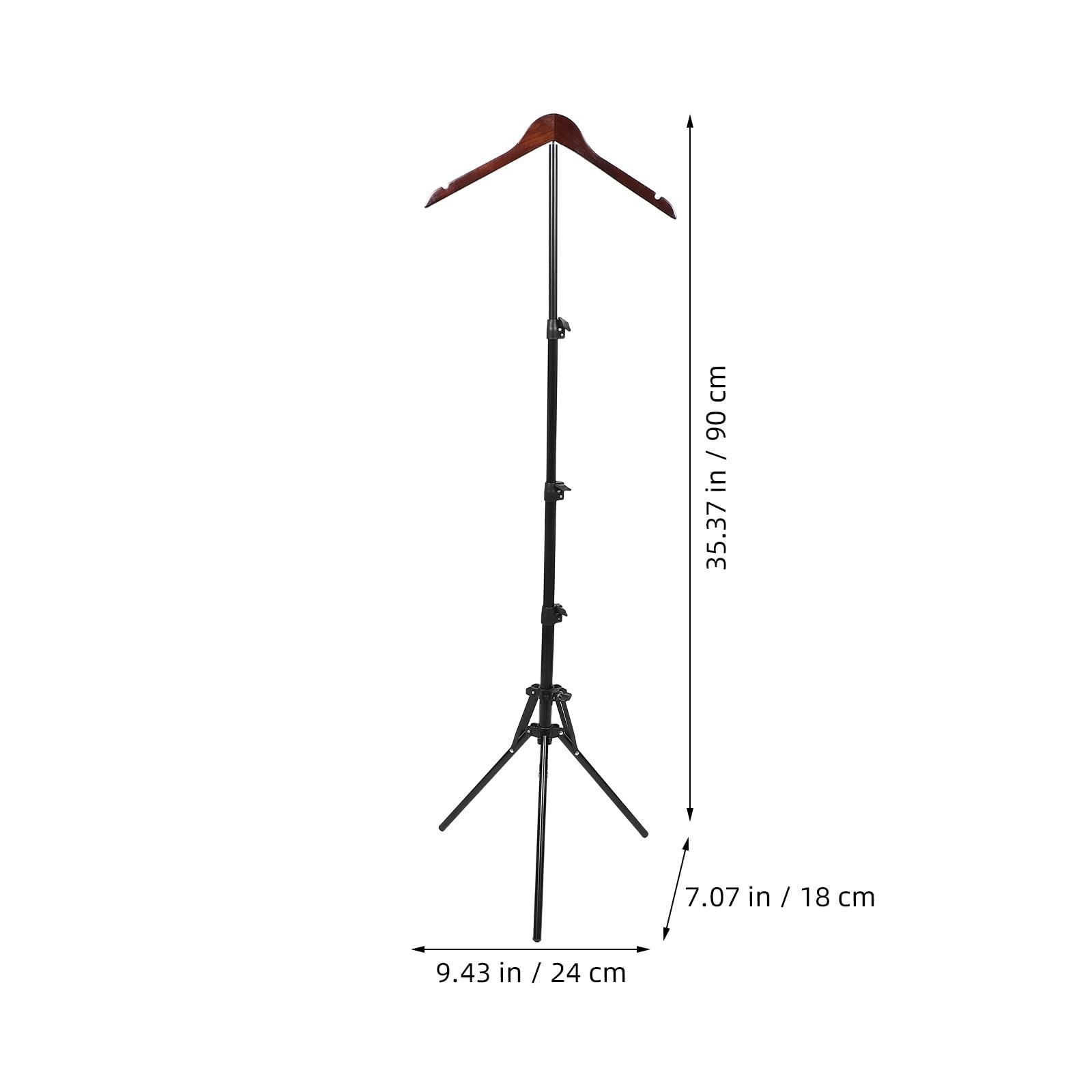 Garneck Stand Appendiabiti Regolabile per Stiratura Supporto Pieghevole in Ferro e Legno, Espositore per Abiti per Spazi Compatti e Boutique