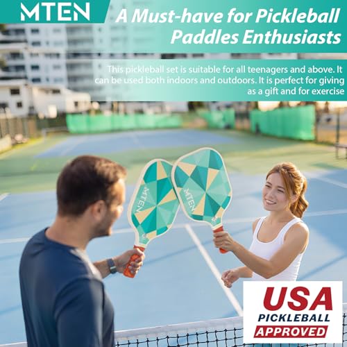 Image of MTEN Pickleball Paddles Set of 2 /4 /1, USAPA Approved Fiberglass Rackets