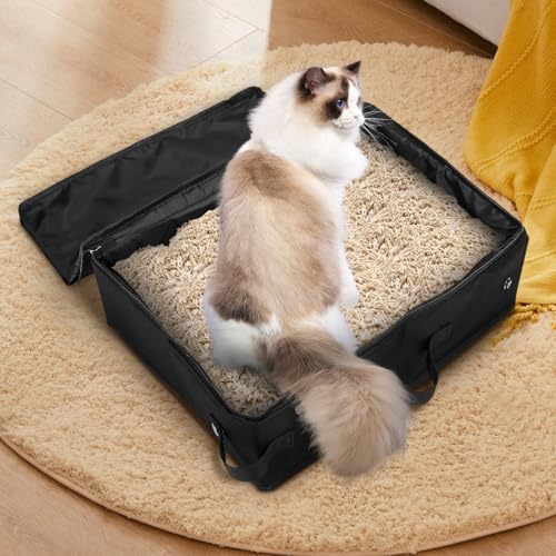 POPETPOP Caixa De Areia De Viagem Para Gatos: Caixa De Areia De Gato Dobrável Caixa De Areia De Viag