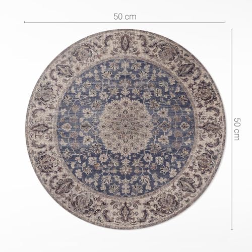 Tapis du sol vinyle ø50 cm résistant durable et élégant maison deco - 4