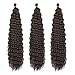 Dsoar Water Wave Twist Crochet Hair Deep Twist Hair Bundles Synthetic Curly Braiding Hair Extension Ombre Curl Braiding Hairpiece, 22Inch 3 Packs