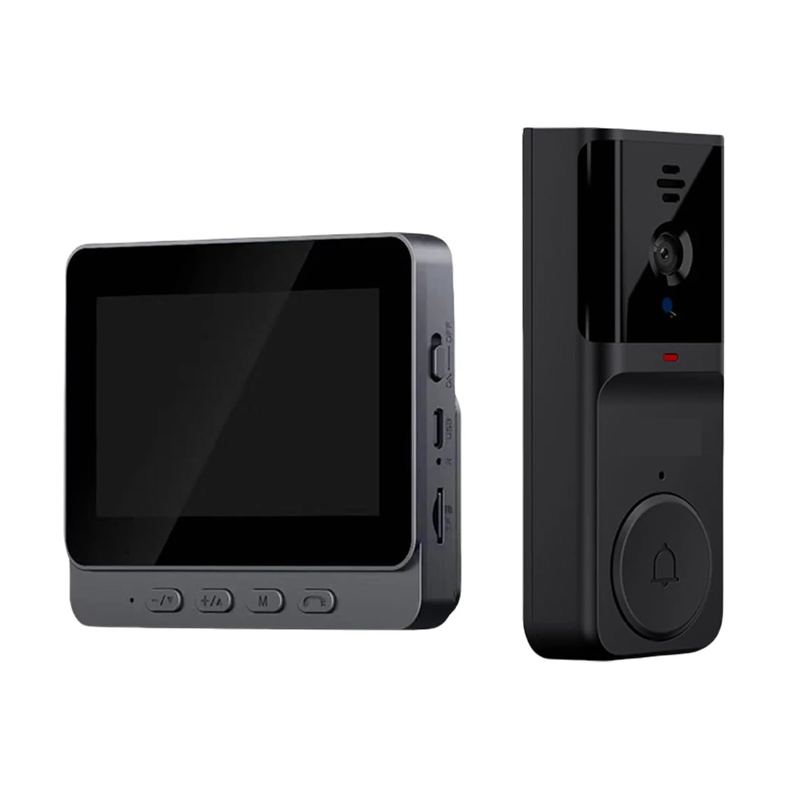 Sonnette vidéo sans Fil Wi-FI 2,4 GHz avec écran IPS de,3 Pouces, Vision Nocturne, for Appartement Familial Grand Angle