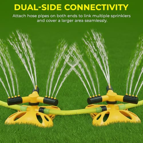 Image of ROOTS & LEAF 360� Automatic Rotating Garden Sprinkler with Butterfly Base | 45� Adjustable Arms | Durable ABS Material | Leak-Proof | Coverage Up to 32 Feet | Perfect For Lawns and Gardens - Pack of 1