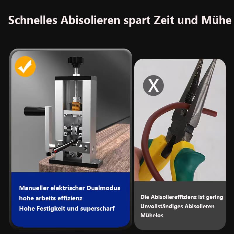 Afneembare Handgreep Stripper ZUSKYZU Handmatige Kabelstripper – Stripdiameter 1-25 Mm, Met Afneembare Handgreep | Gereedschap Voor Het Recyclen Van Kabels En Snoeren Kabelstrippers Elektrisch