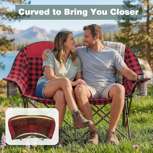 Image of SUNNYFEEL Double Camping Chair Oversized Loveseat for Adults
