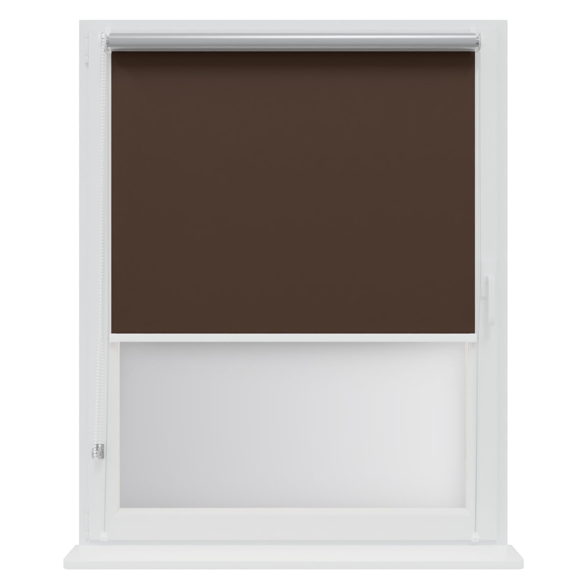 RENA Thermorollo Ohne Bohren Verdunklungsrollo Rollos für Fenster für Innen Klemmrollos Fensterrollo Verdunklung Sichtschutz Sonnenschutz Maßgeschneidertes Rollo Wenge Silber 145x230cm