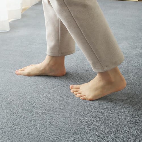 Tapis de salon moderne camel clair en velours corail doux 2x2m