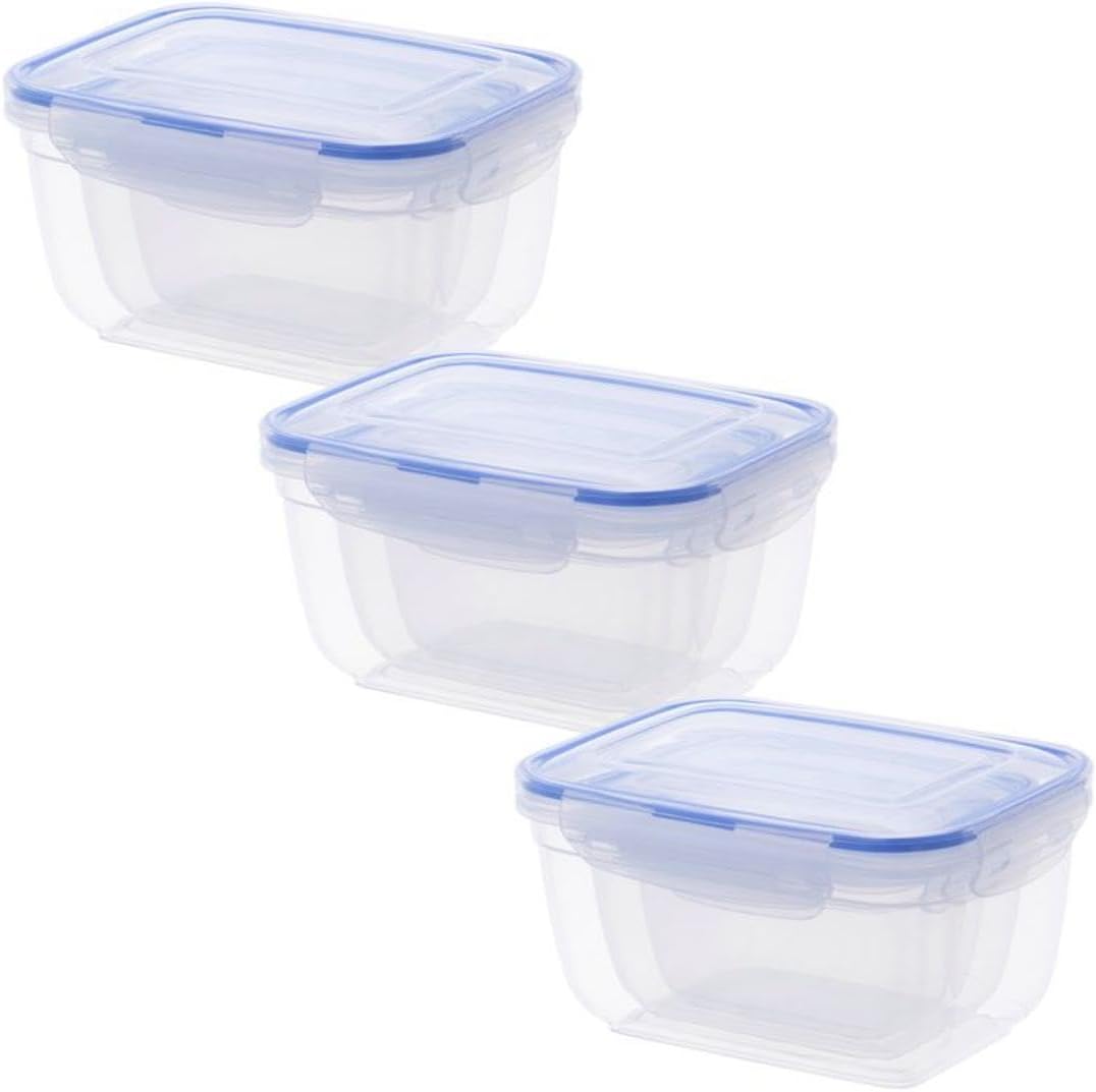Superio Food Storage Containers, Airtight Leak Proof Meal Prep Containers, Microwave and freezer safe, BPA-free Plastic, Set of 3 (3 Pack)