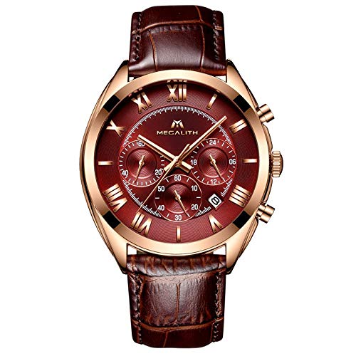 Orologi Da Polso Orologio Da Da Impermeabile Doppio Calendario Casual Luminoso Al Quarzo uomo elegante marrone