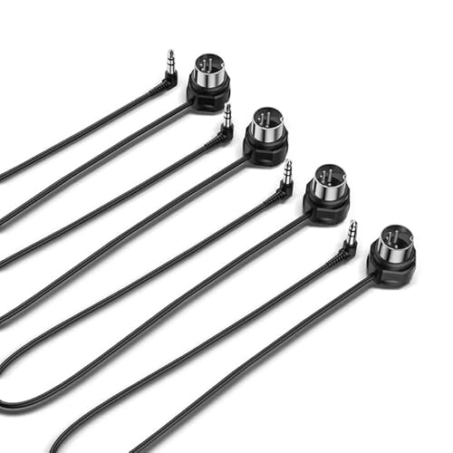 CME TRS Cavo MIDI 4-Pezzi - Cavo da TRS tipo A (3,5mm - 1/8") a DIN a 5 pin, 1FT / 30CM, basso profilo - spine ultrasottili, ad angolo retto, per ambienti compatti, ideali per synth e pedaliere