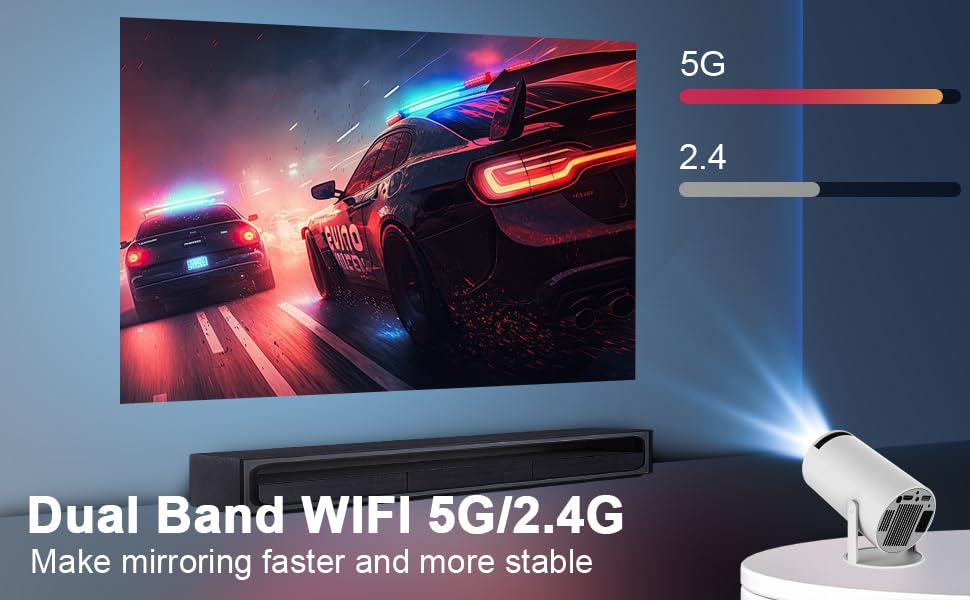 Image of PLAY Full HD Native 180 Degree Rotation Android 12 5G WiFi Bluetooth 8GB Freestyle Portable Projector