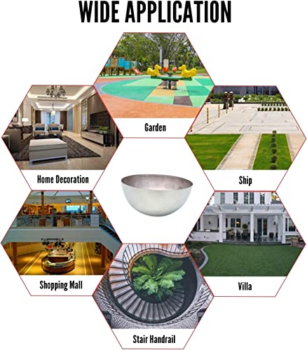 Yinpecly 100Mm Dia Thickened Gazing Hemisphere 304 Stainless Steel Hollow Ball Mirror Globe Polished Shiny Sphere For Home Garden, Silver Tone 2Pcs #TOP5