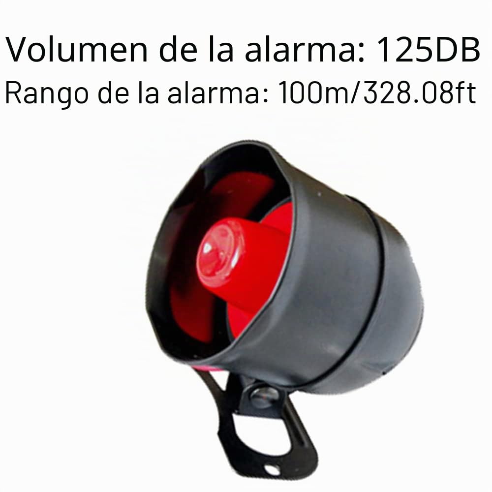 Riloer 12V 20W Cw-8110 Sirena de Alarma Antirrobo para Coche, Bocina de Seguridad Automática con Mando a Distancia, para Sistema de Cierre Centralizado Modificado Neumático Eléctrico