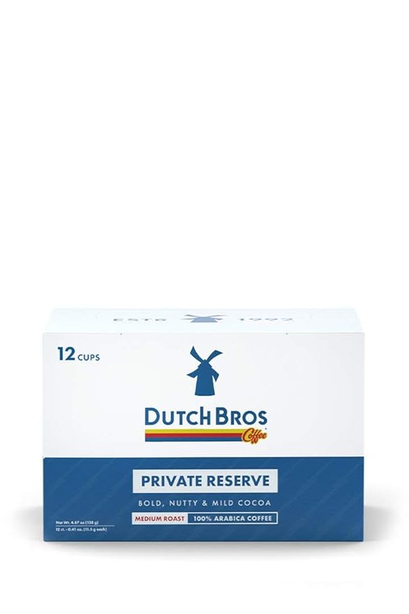 Dutch Bros Coffee Private Reserve Blend Single Serve Pods Medium Roast Coffee 12 Count Amazon Com Grocery Gourmet Food